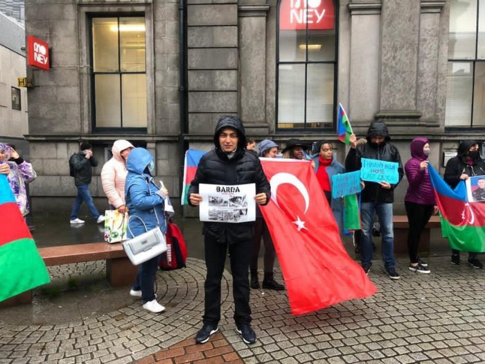 Azerbaijanis living in Scotland held rally in protest of Armenian terror