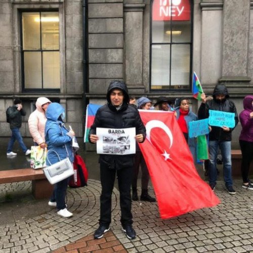 Azerbaijanis living in Scotland held rally in protest of Armenian terror